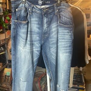 Men's Blue Distressed Jeans